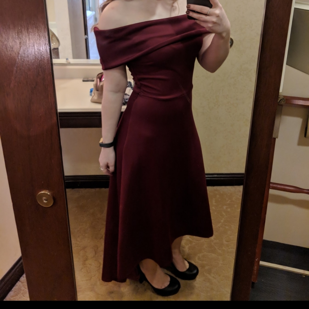 Charlotte Russe Red Maroon Off Shoulder Dress